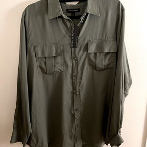 Banana Republic Green Button Up Top Size XL